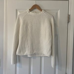 Quine 100% Organic Cotton Fisherman Crew Sweater in Ivory